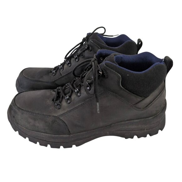 Lands End Hiking Boot Mens 13 Black Ankle Trail Outdoor Lace Up Leather Combat - Picture 1 of 13